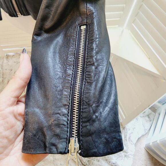 MADEWELL LEATHER MULTI ZIP POCKET MOTORCYCLE BLACK JACKET SIZE XS - Picture 6 of 9